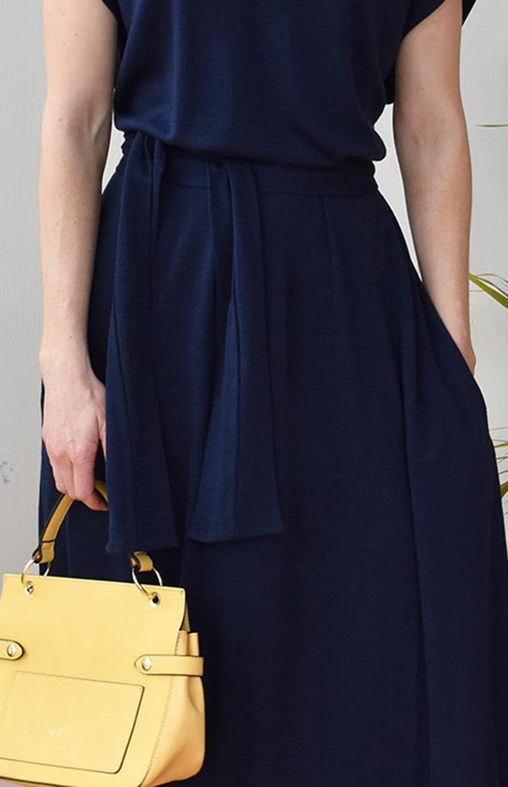 Navy Blue Rib (Wide) Merino Wool Belt Tie