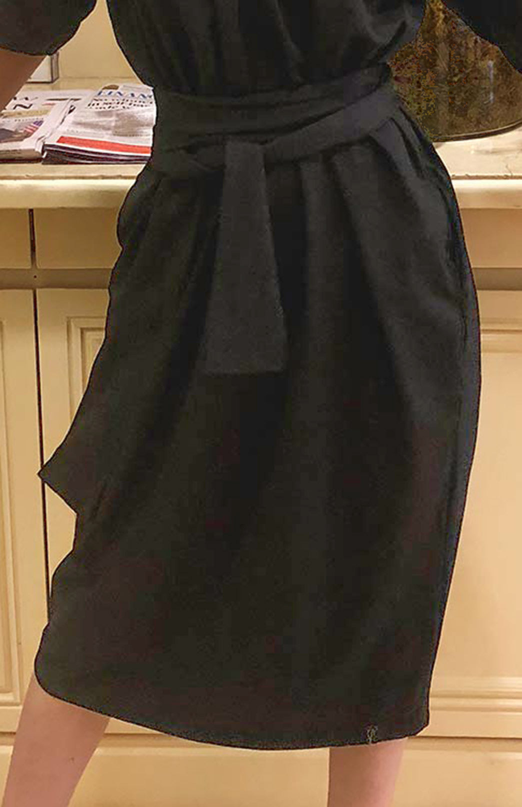 Black Jersey 10cm Wide Merino Wool Belt Tie