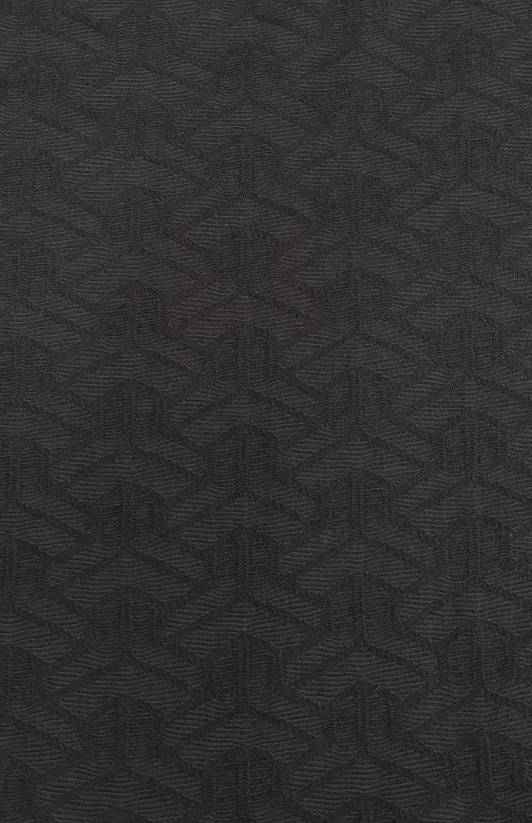 Black Zig Zag Merino Wool Thermal Fingerless Mittens