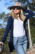 Caramel Women&#39;s Merino Wool Long Boyfriend Cardigan with Buttons
