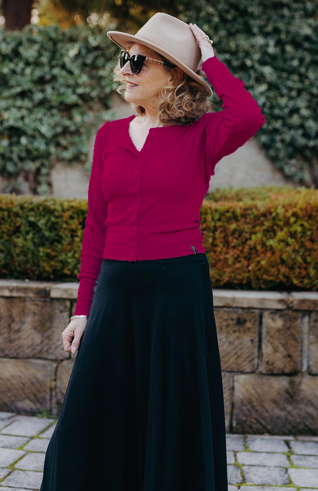 Brooklyn Cardigan Women's Merino Wool Long Sleeve Round Neck Waist Cardigan