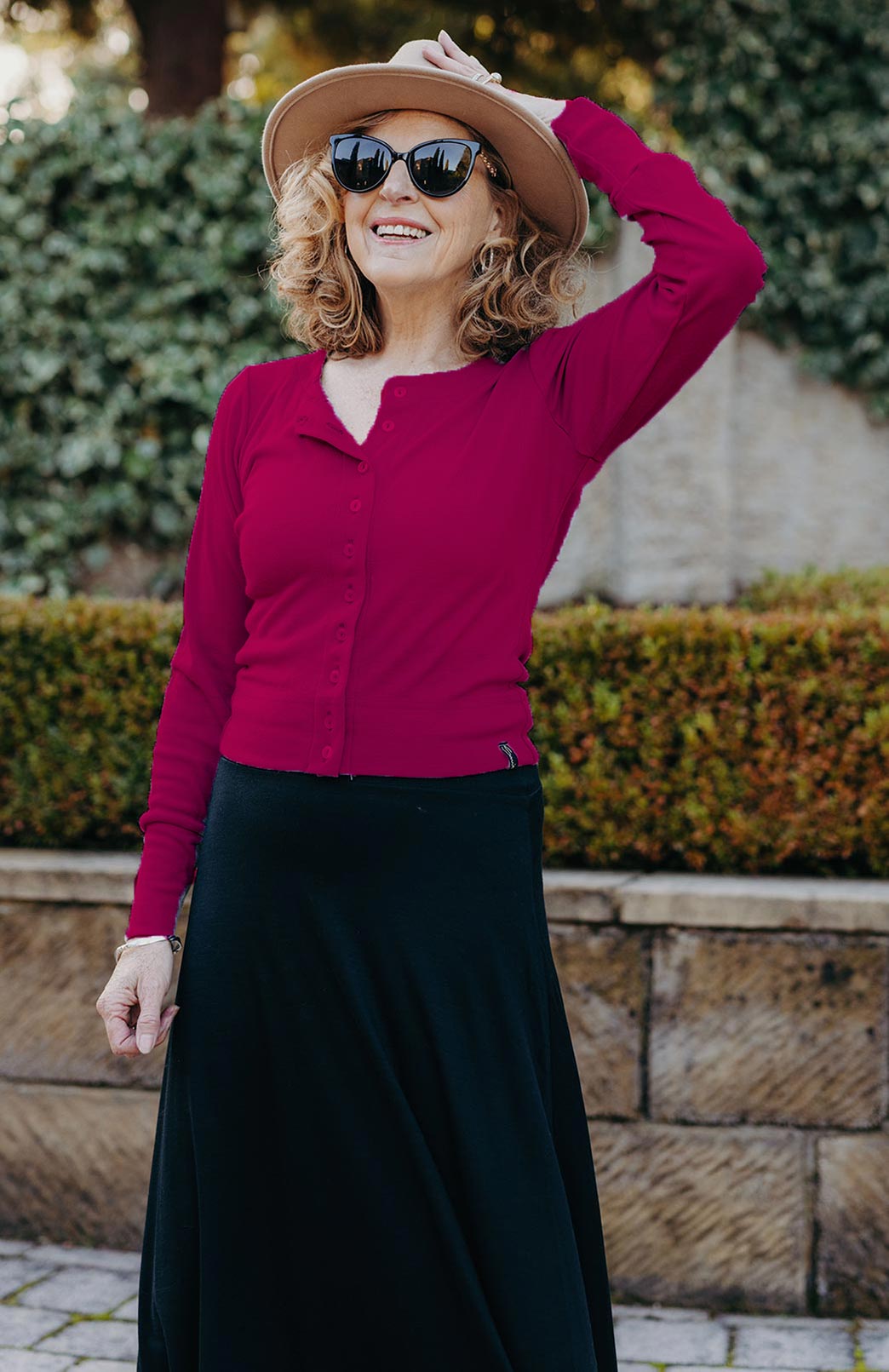 Brooklyn Cardigan Women's Merino Wool Long Sleeve Round Neck Waist Cardigan