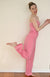 Carnation Pink Women&#39;s Merino Wool Matching Camisole Top and Long Pants Pyjama Set
