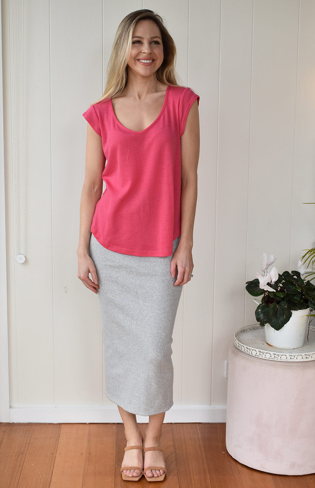 Cap Sleeve T-Shirt - Rib Women's Merino Wool Cap Sleeve T-Shirt