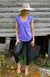 Periwinkle Purple Women&#39;s Merino Wool Cap Sleeve T-Shirt
