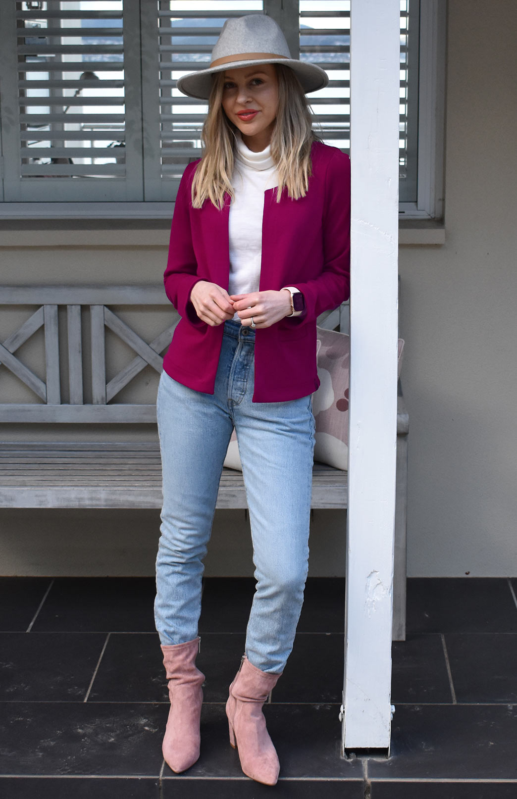 Magenta Women's Merino Wool Heavyweight Paris Jacket