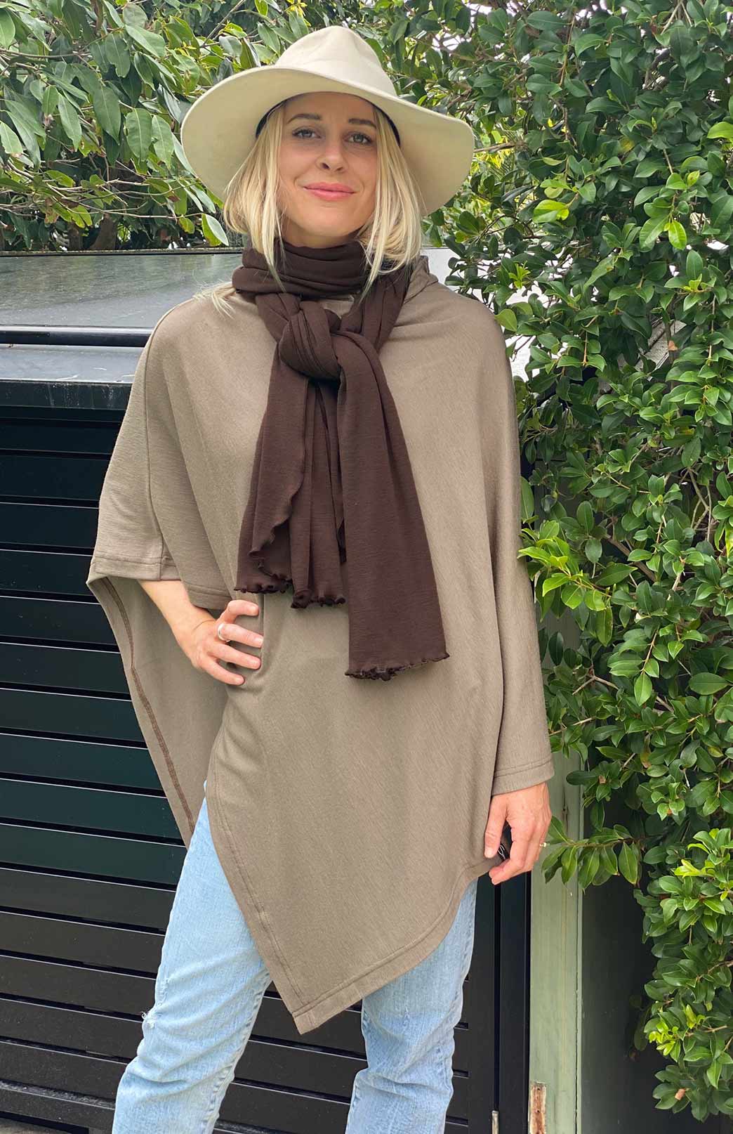 Chocolate Women's Merino Wool Luxury Scarf