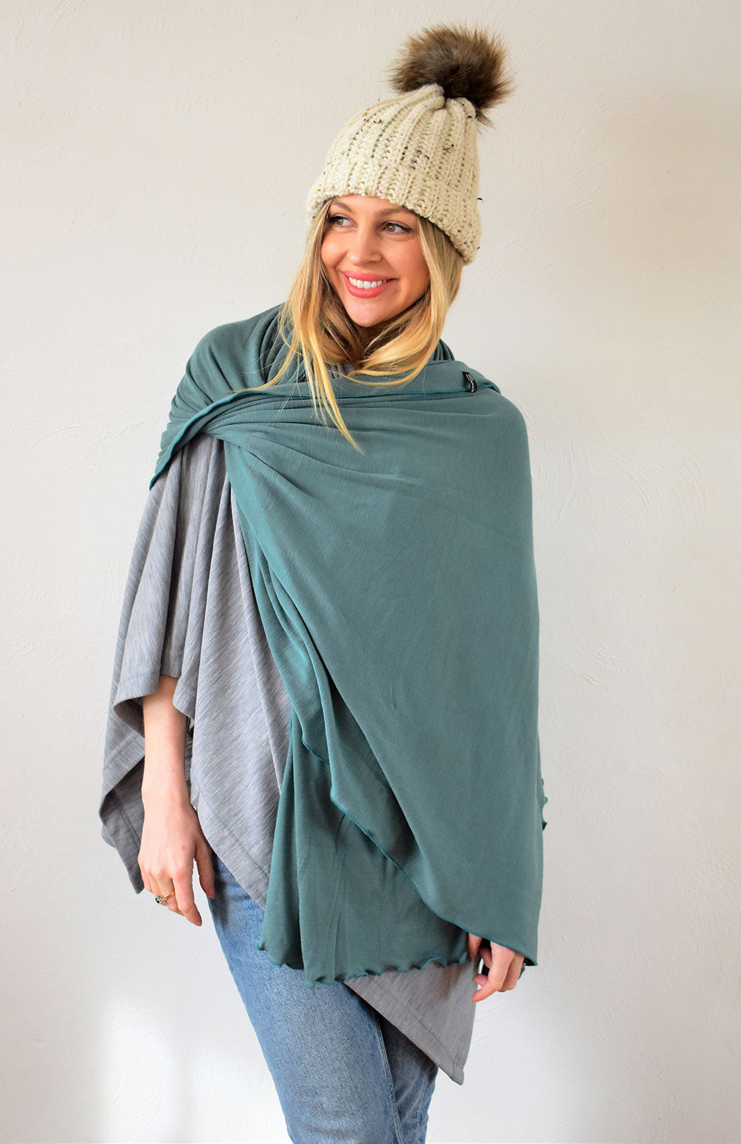 Sage Green Women's Merino Wool Luxury Scarf