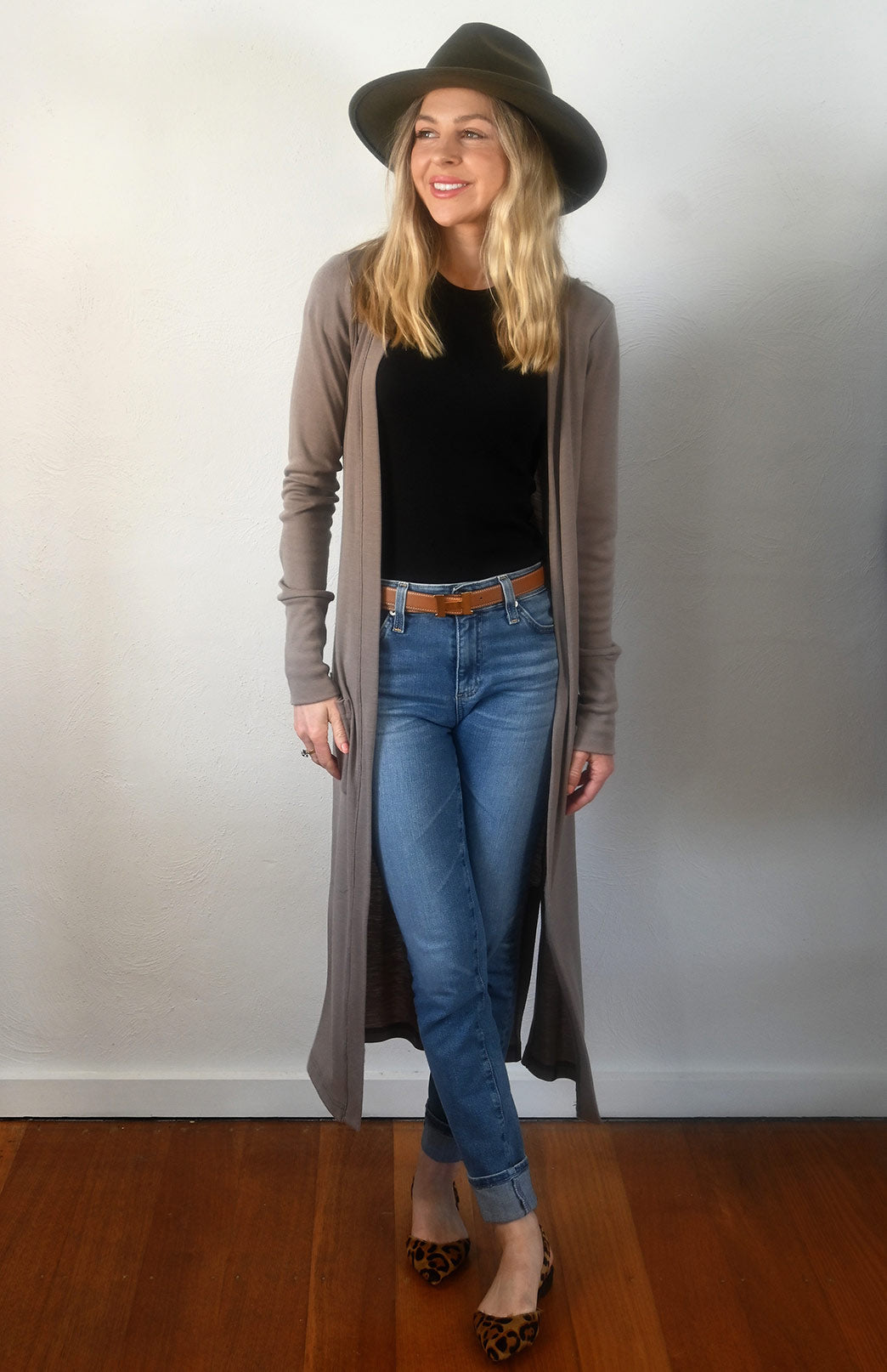 Coco Women's Slimline Long Cardigan with side pockets