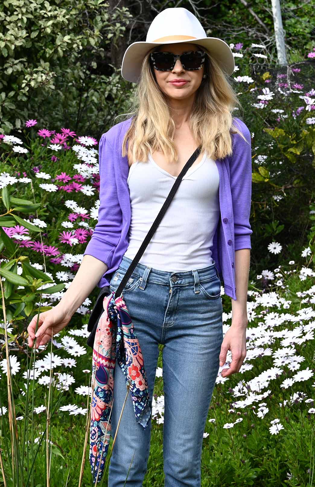 Periwinkle Purple Women's Merino Wool Crop Cardigan with 3/4 Sleeves