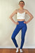 Leggings - Azure Blue Vine Pattern (Merino Blend) Women&#39;s Merino Wool Midweight Thermal Leggings
