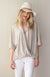 Ivory Women&#39;s Merino Wool Loose Wrap Cross Over Top
