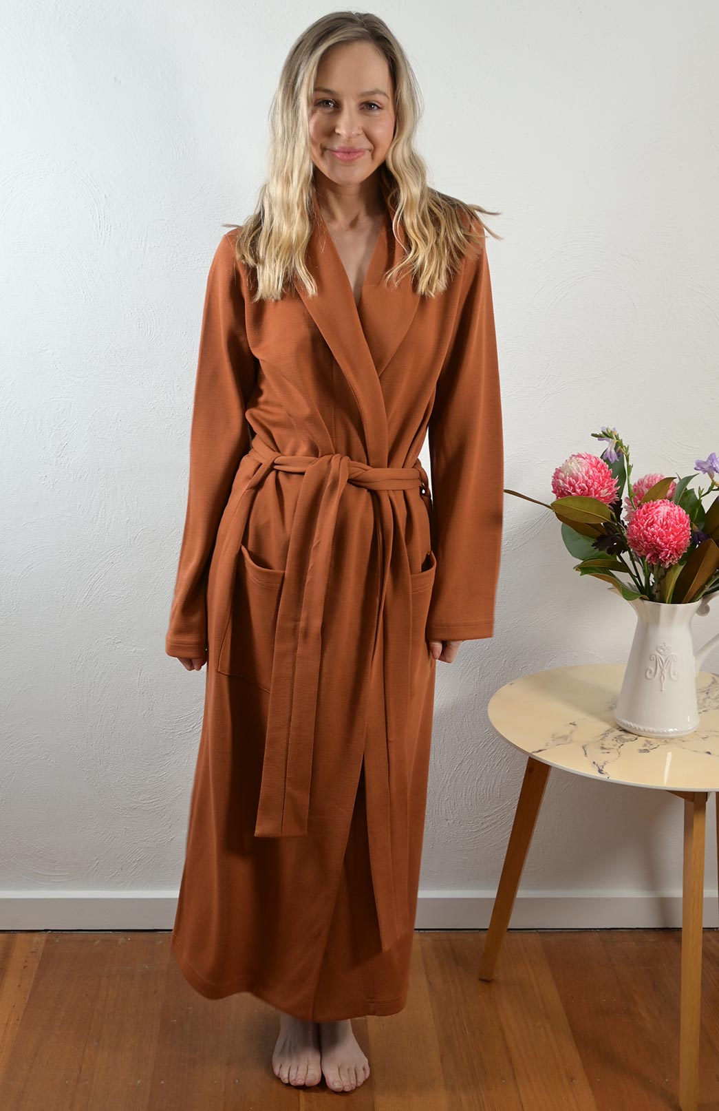 Smitten Merino Wool PONTE Dressing Gown Superfine Merino Wool Dressing Gown