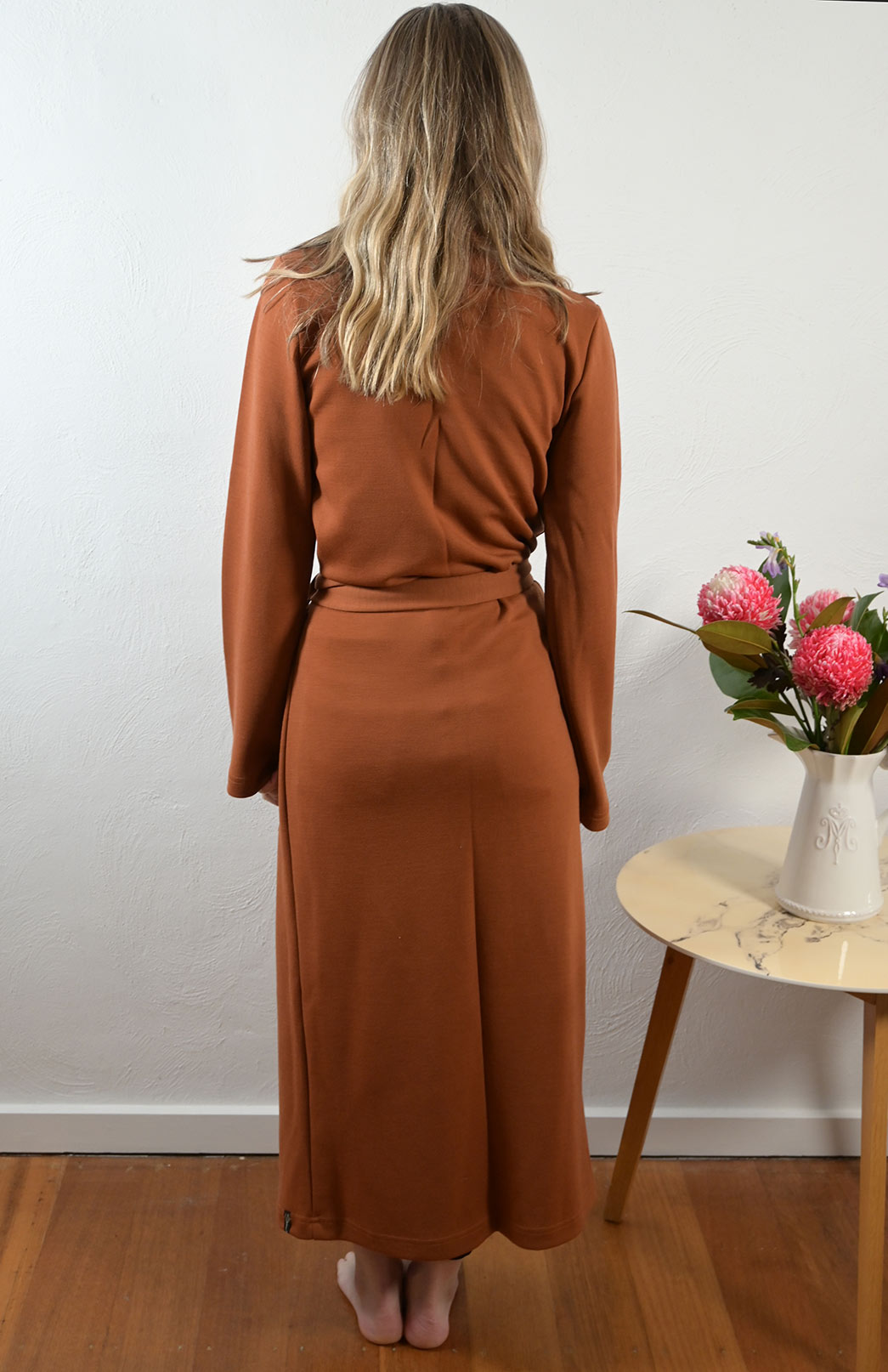 Cinnamon Superfine Merino Wool Dressing Gown