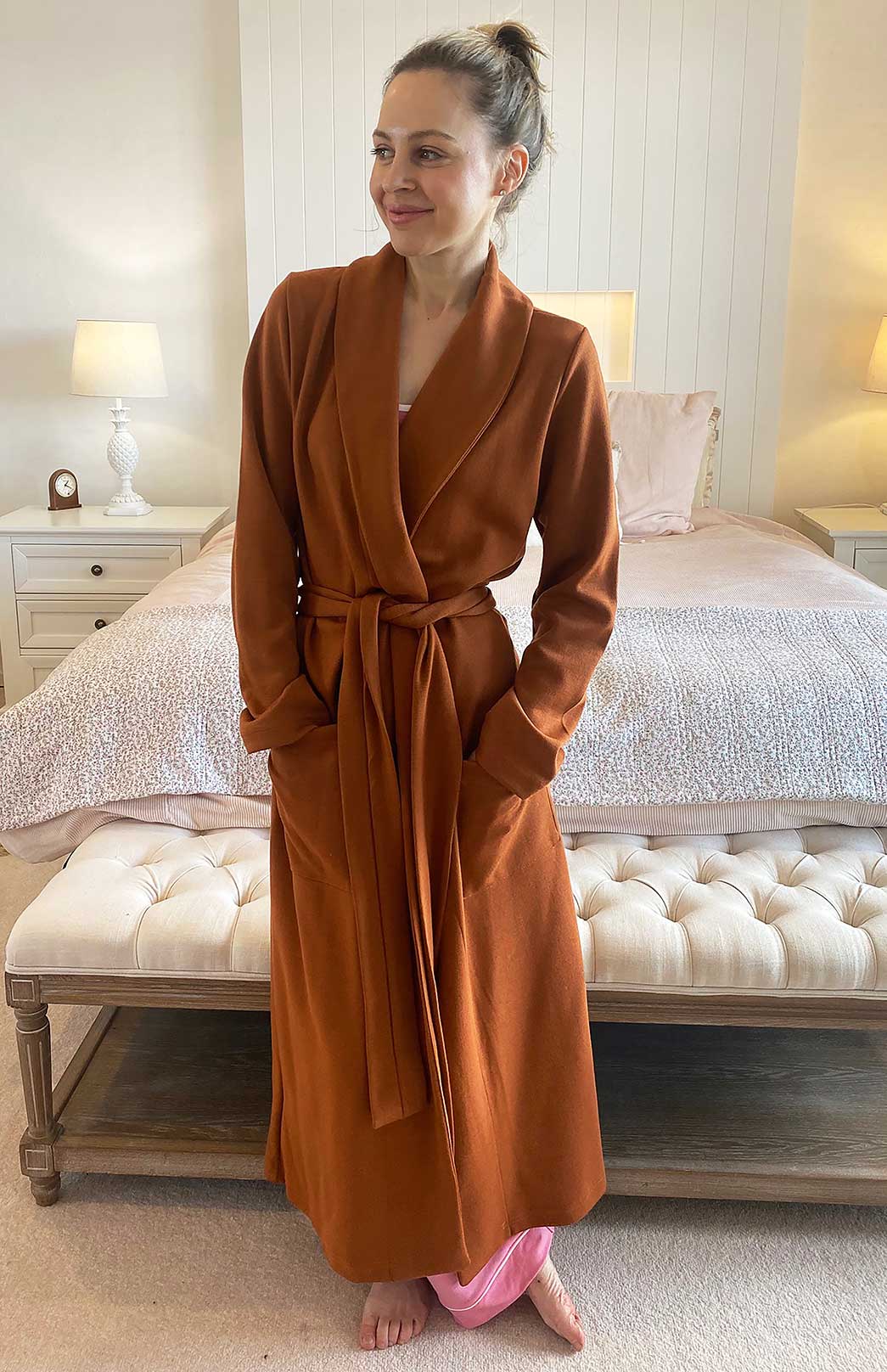 Cinnamon Superfine Merino Wool Dressing Gown