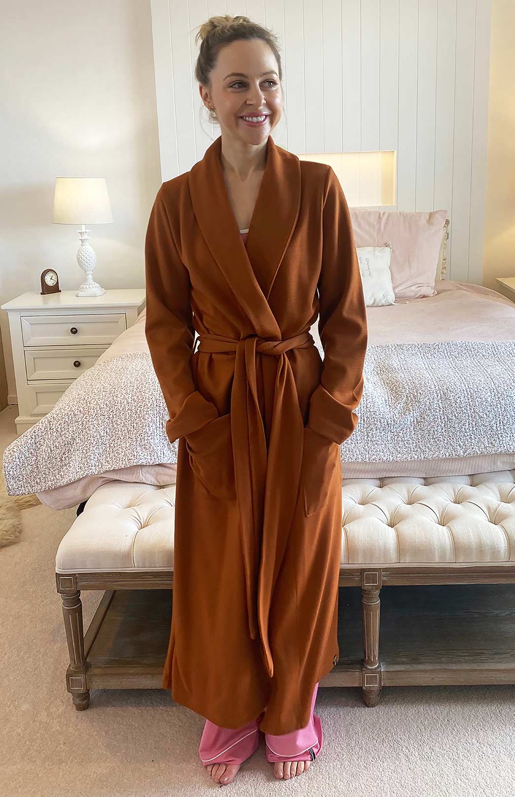Cinnamon Superfine Merino Wool Dressing Gown