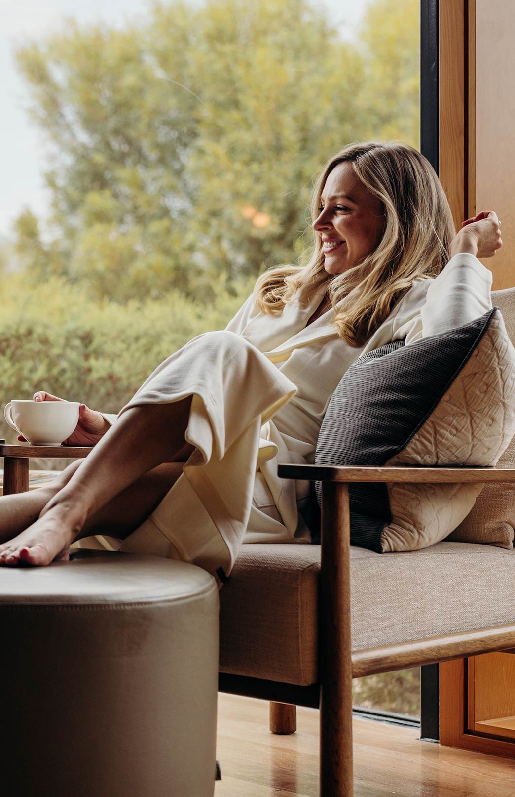 Ivory Superfine Merino Wool Dressing Gown