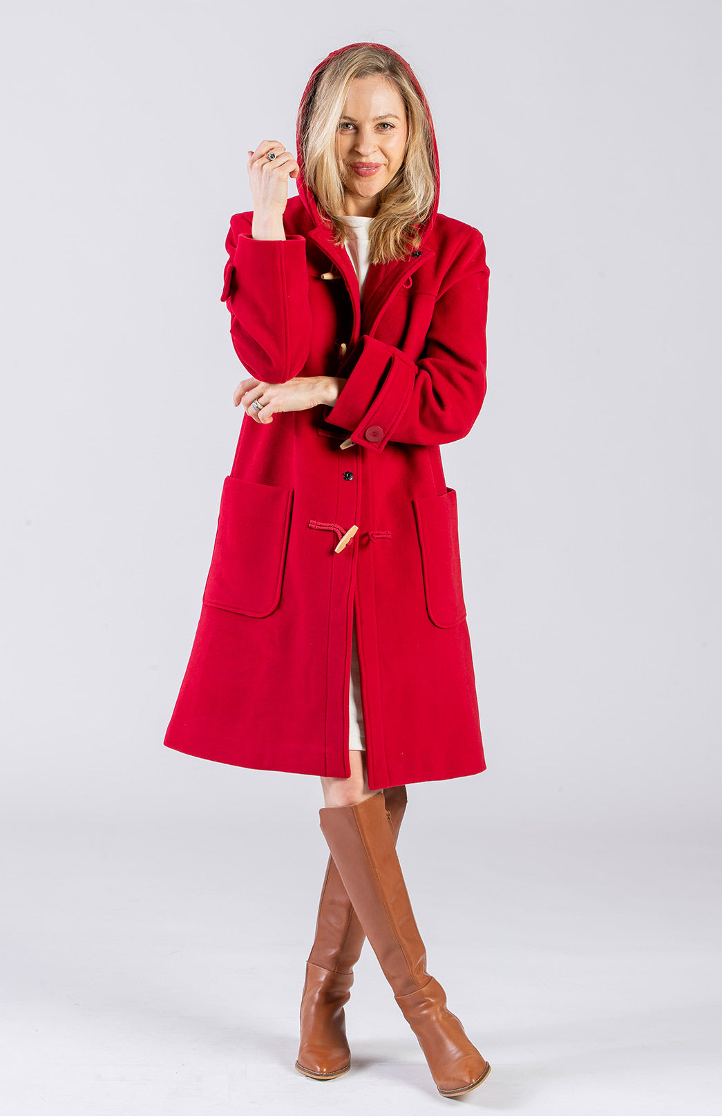 Women's London Classic Fit Duffle Coat Red