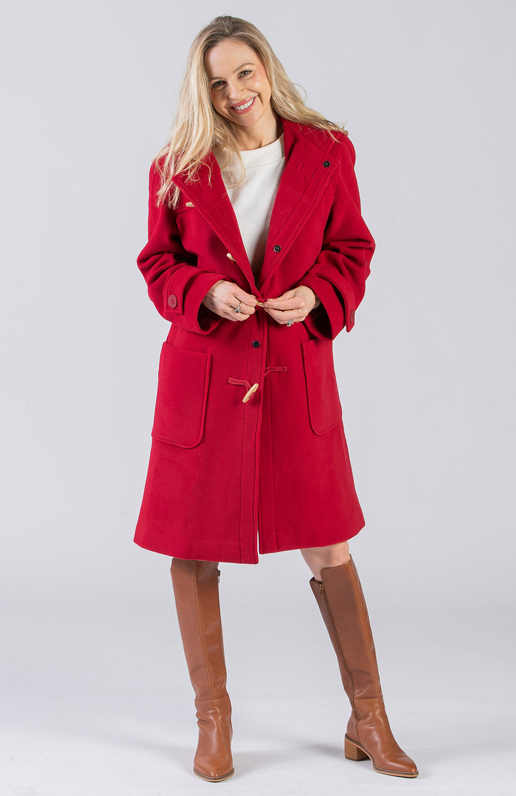 Red wool duffle discount coat