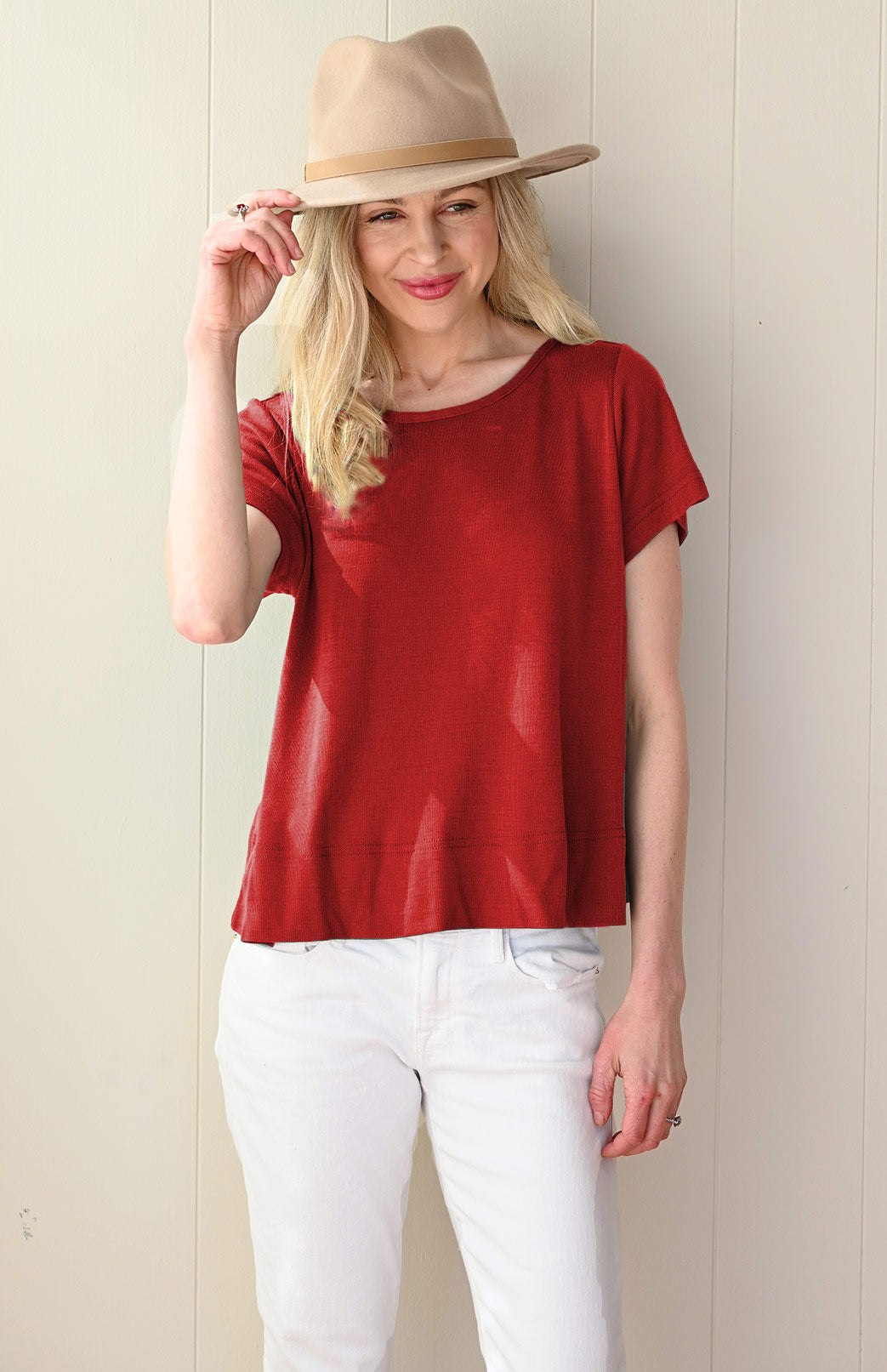 Eliza Top Women's Merino Wool Boxy Tee