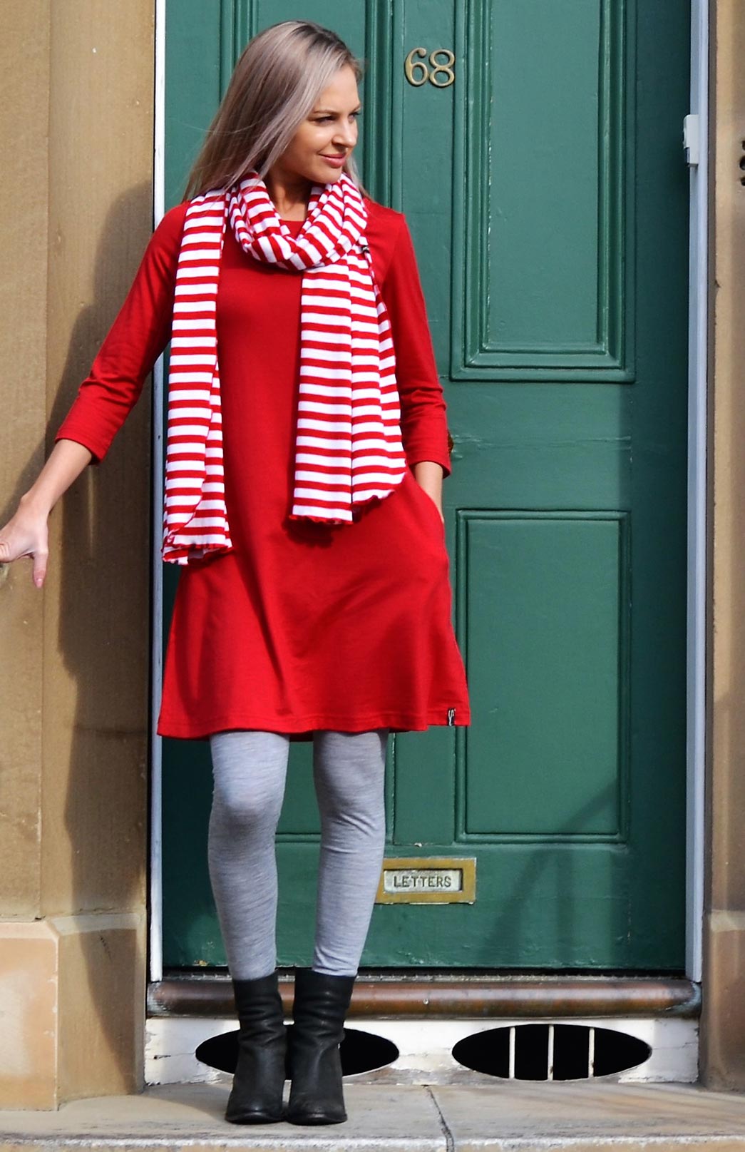 Light Grey Marl Women's Merino Wool Lightweight Thermal Leggings