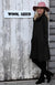 Black Women&#39;s Merino Wool Blend Cowl Neck Fleece Swing Dress with Pockets
