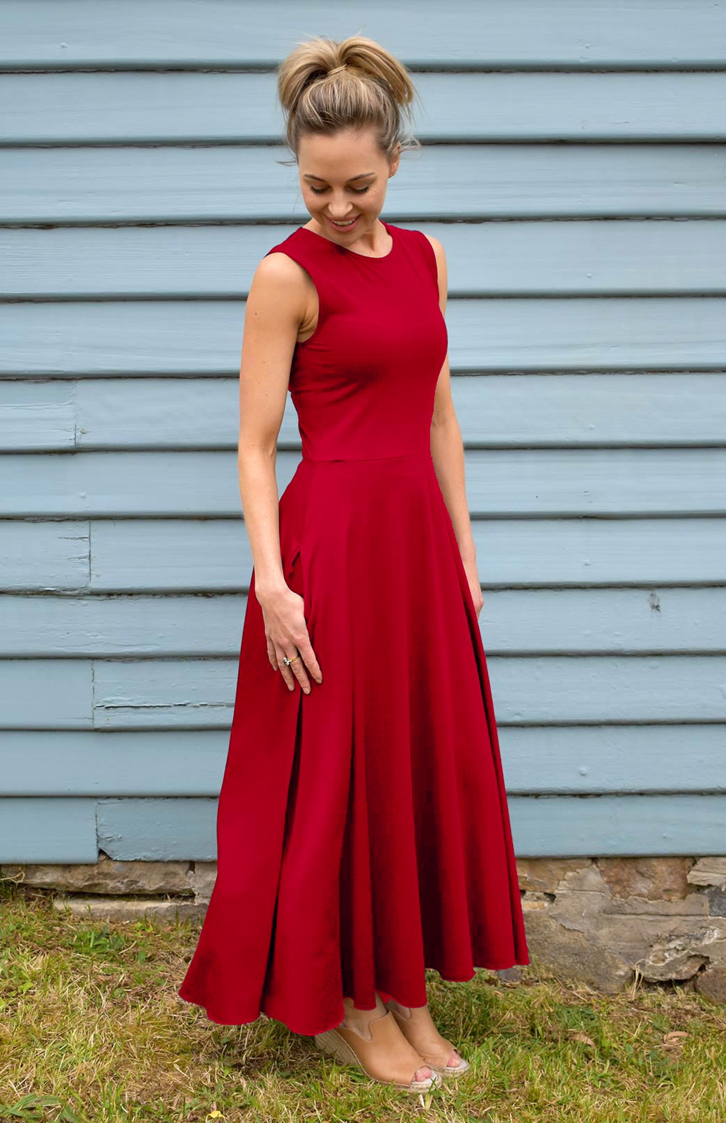 Chilli Red Women's Merino Wool Sleeveless Dress
