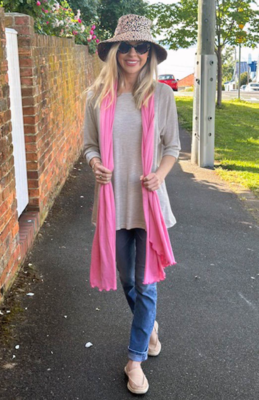 Carnation Pink Women's Merino Wool Luxury Scarf