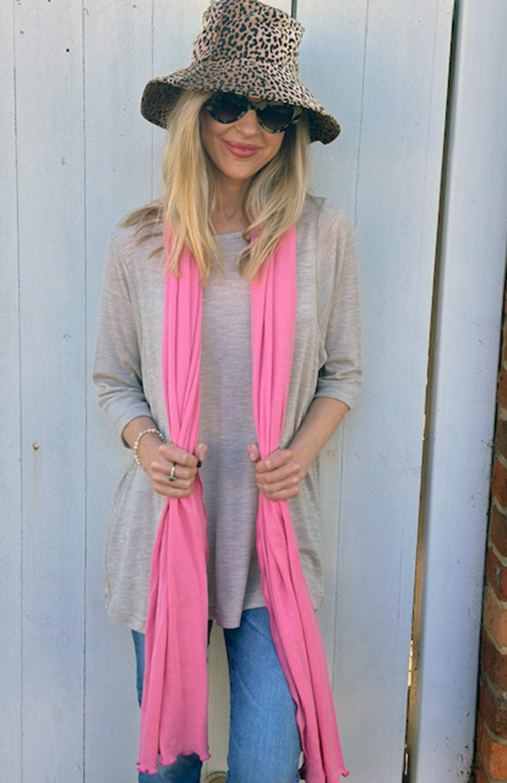 Carnation Pink Women's Merino Wool Luxury Scarf