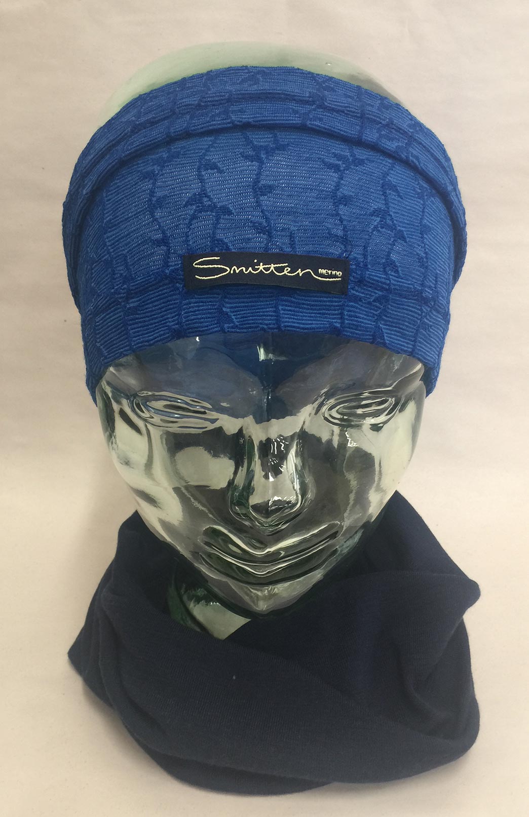 Azure Blue Vine Unisex Merino Wool Thermal Headband