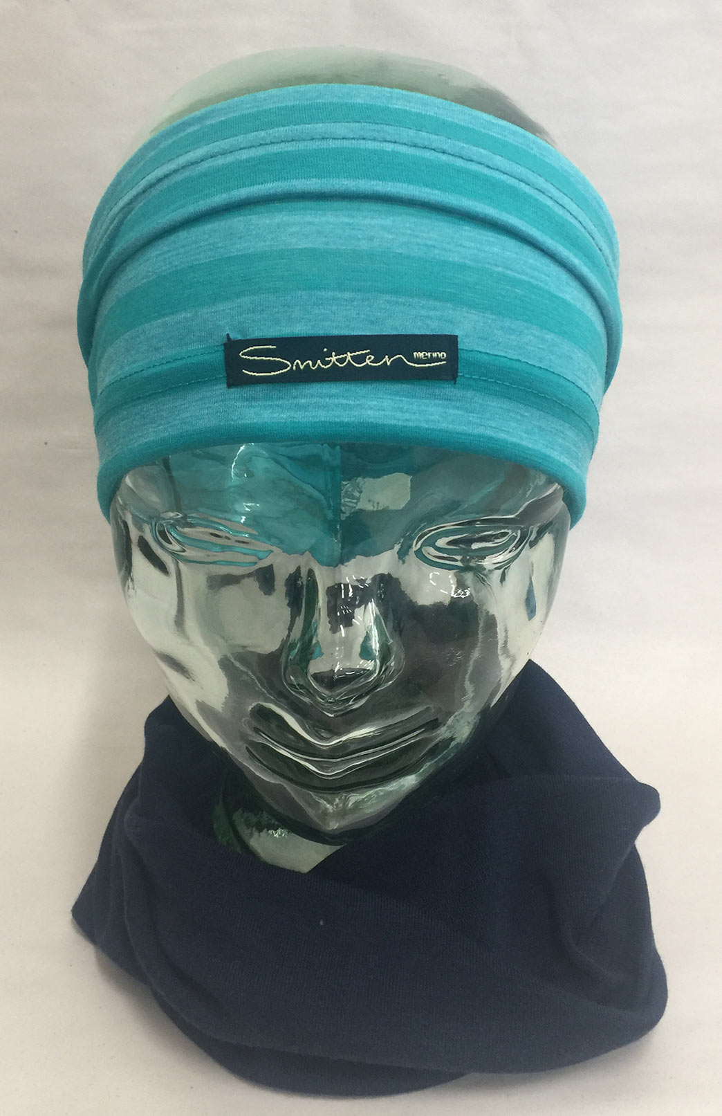 Lapis Stripe Unisex Merino Wool Thermal Headband