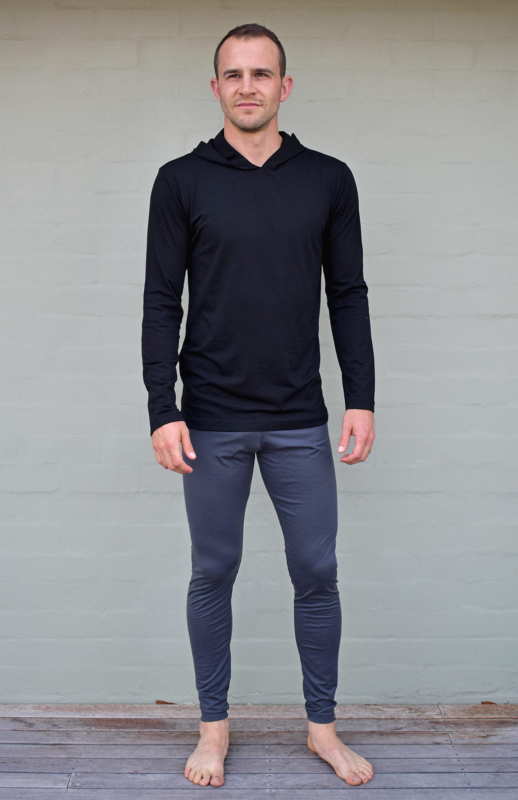 Hoody Crew with Pouch Pocket 200g Women's Merino Wool Long Sleeve Crew Neck Top with Hood and D Pocket