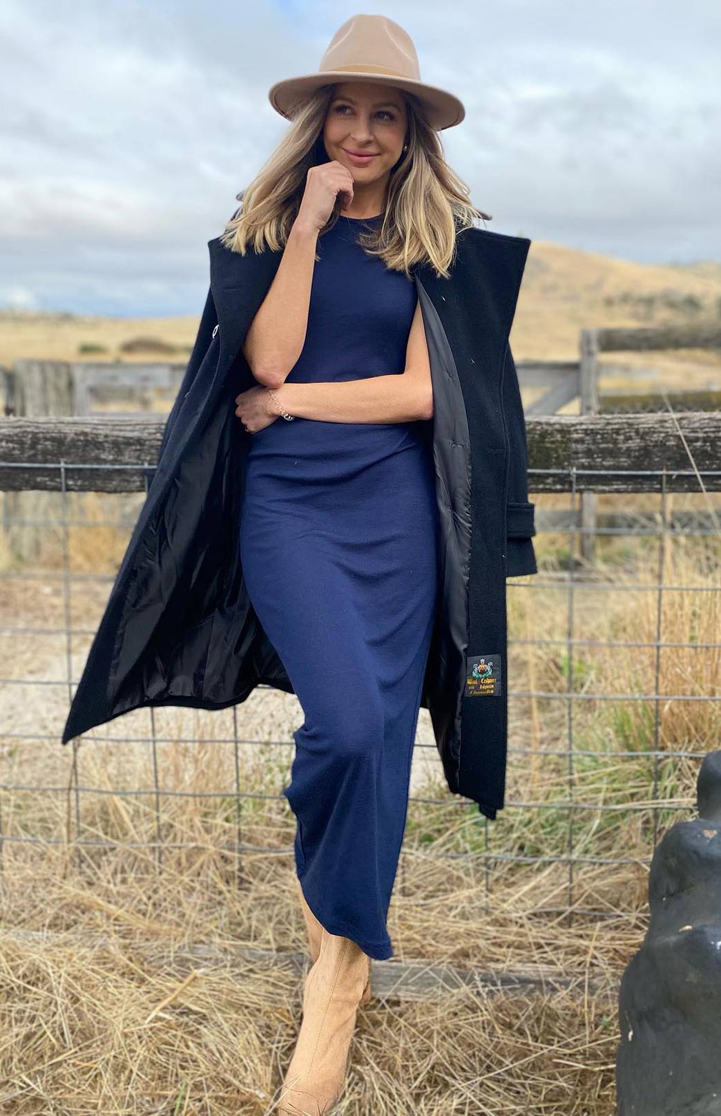 Jenna Dress Women's Merino Wool Tank Midi Dress