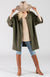 Black Women&#39;s Kimono Style Merino Wool Coat
