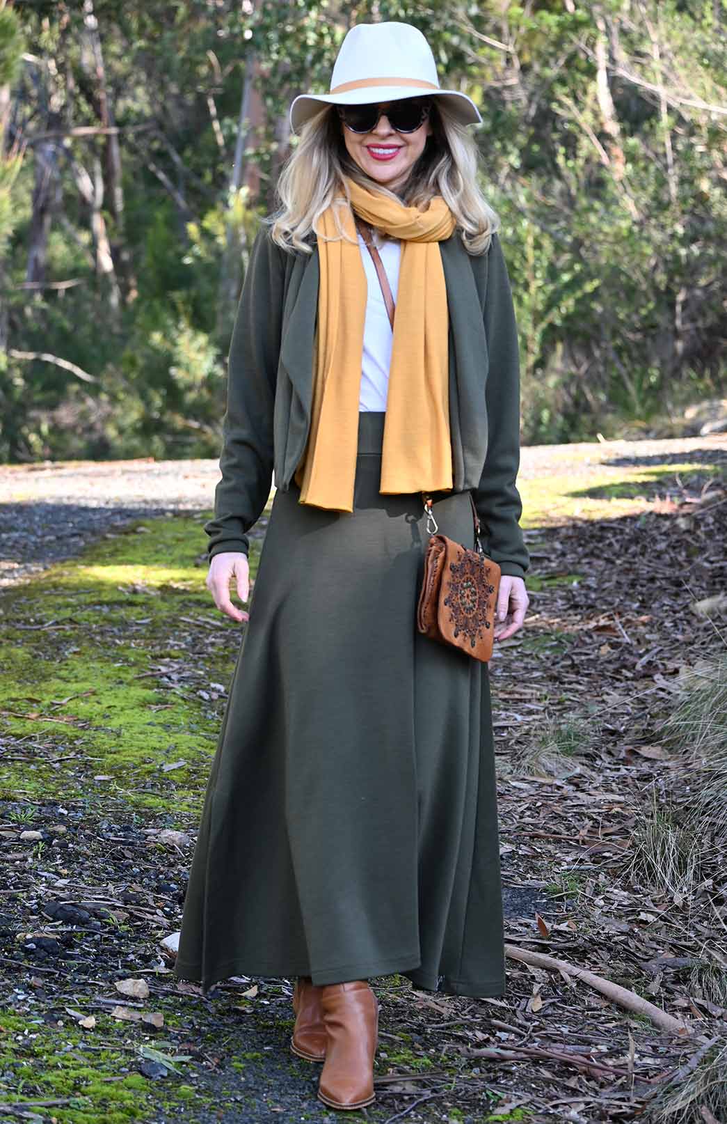 Mustard Yellow Women's Merino Wool Plain Scarf