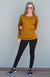 Dark Mustard Women&#39;s Merino Wool Long Sleeve Lightweight Crew Neck Top
