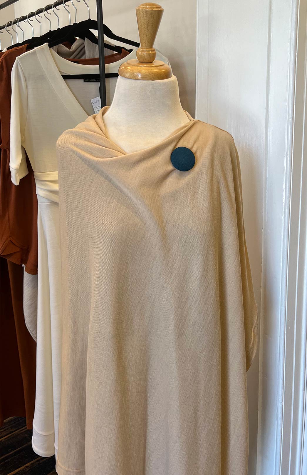 Storm Teal Women's Merino Wool Magnetic Button Brooch