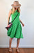 Kelly Green Women&#39;s Merino Wool Fit and Flare Dress - Sleeveless
