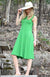 Kelly Green Women&#39;s Merino Wool Fit and Flare Dress - Sleeveless
