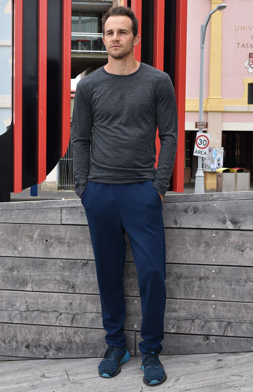 Heavyweight Track Pants- 360g Men's Superfine Merino Wool 360g Pants