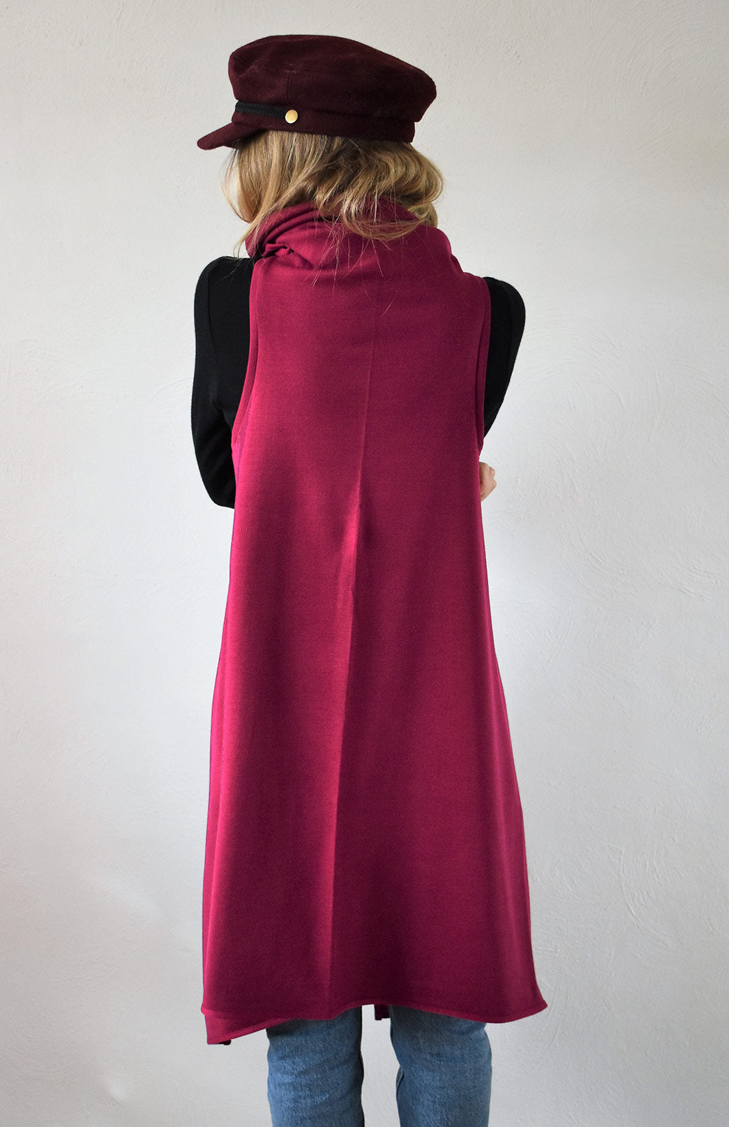 Heavyweight Merino Sleeveless Wrap (Ponte) Women's Merino Wool Sleeveless Wrap