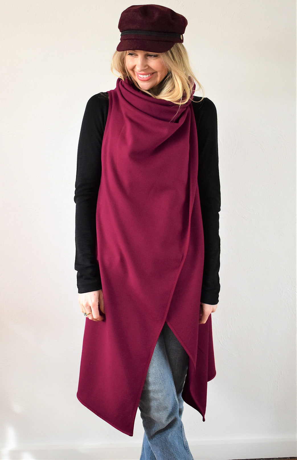 Heavyweight Merino Sleeveless Wrap (Ponte) Women's Merino Wool Sleeveless Wrap