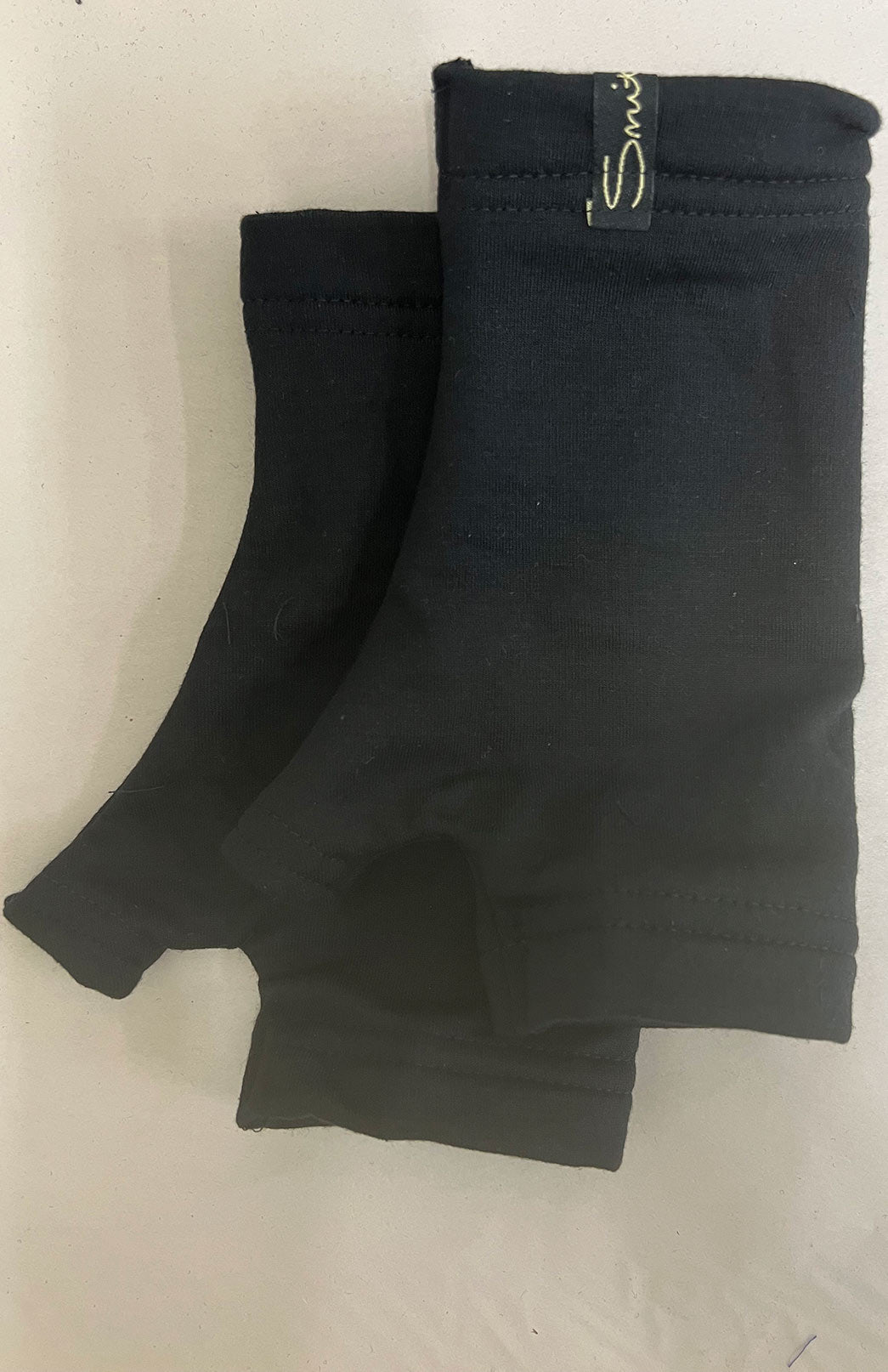 Black Fleece Merino Wool Thermal Fingerless Mittens