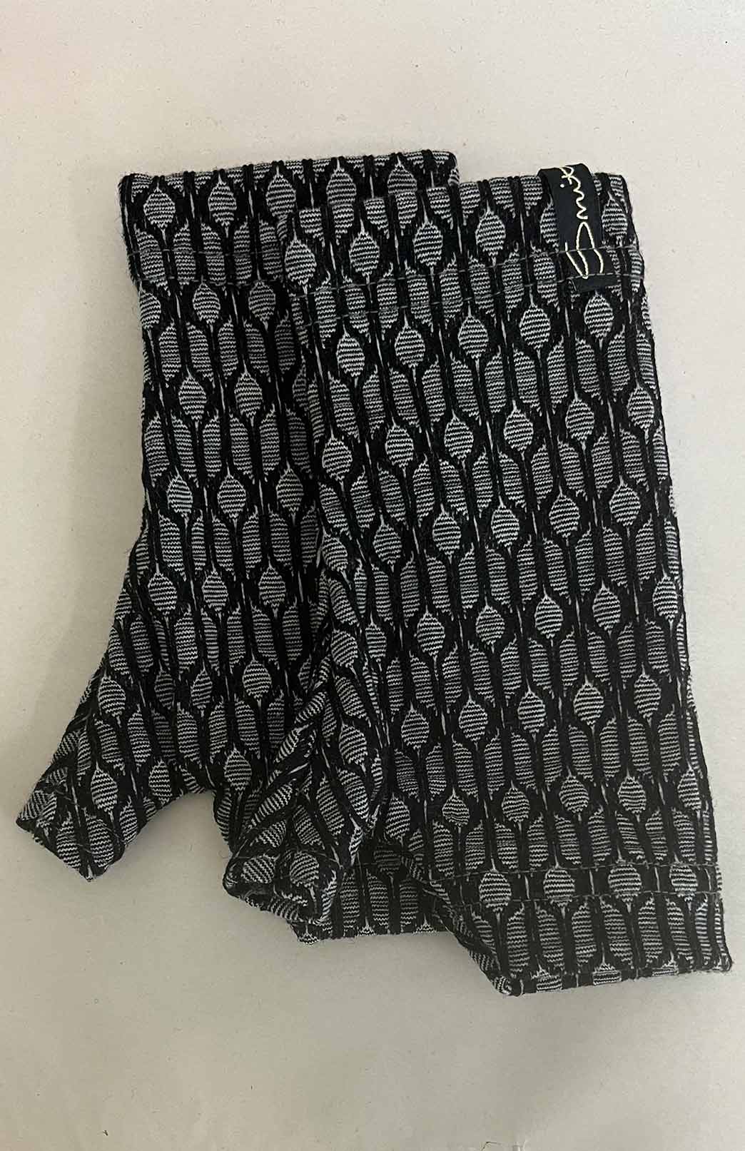 Black Keyhole Merino Wool Thermal Fingerless Mittens