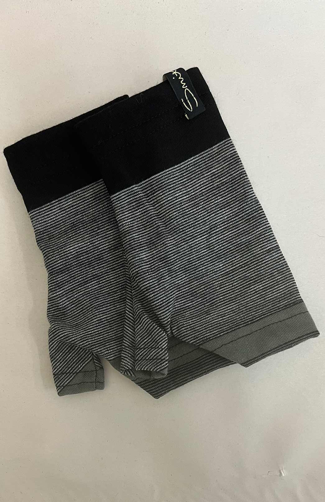 Black Multi Stripe Merino Wool Thermal Fingerless Mittens