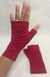 Red Merino Wool Thermal Fingerless Mittens
