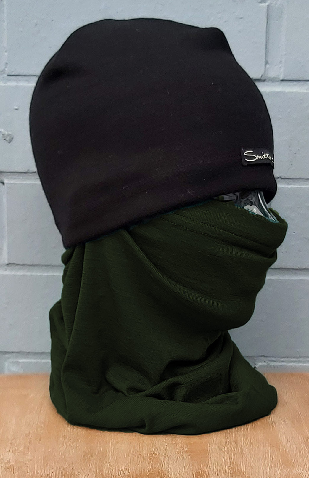 Kale Green Unisex Merino Wool Thermal Neck Warmer Neck Gaiter