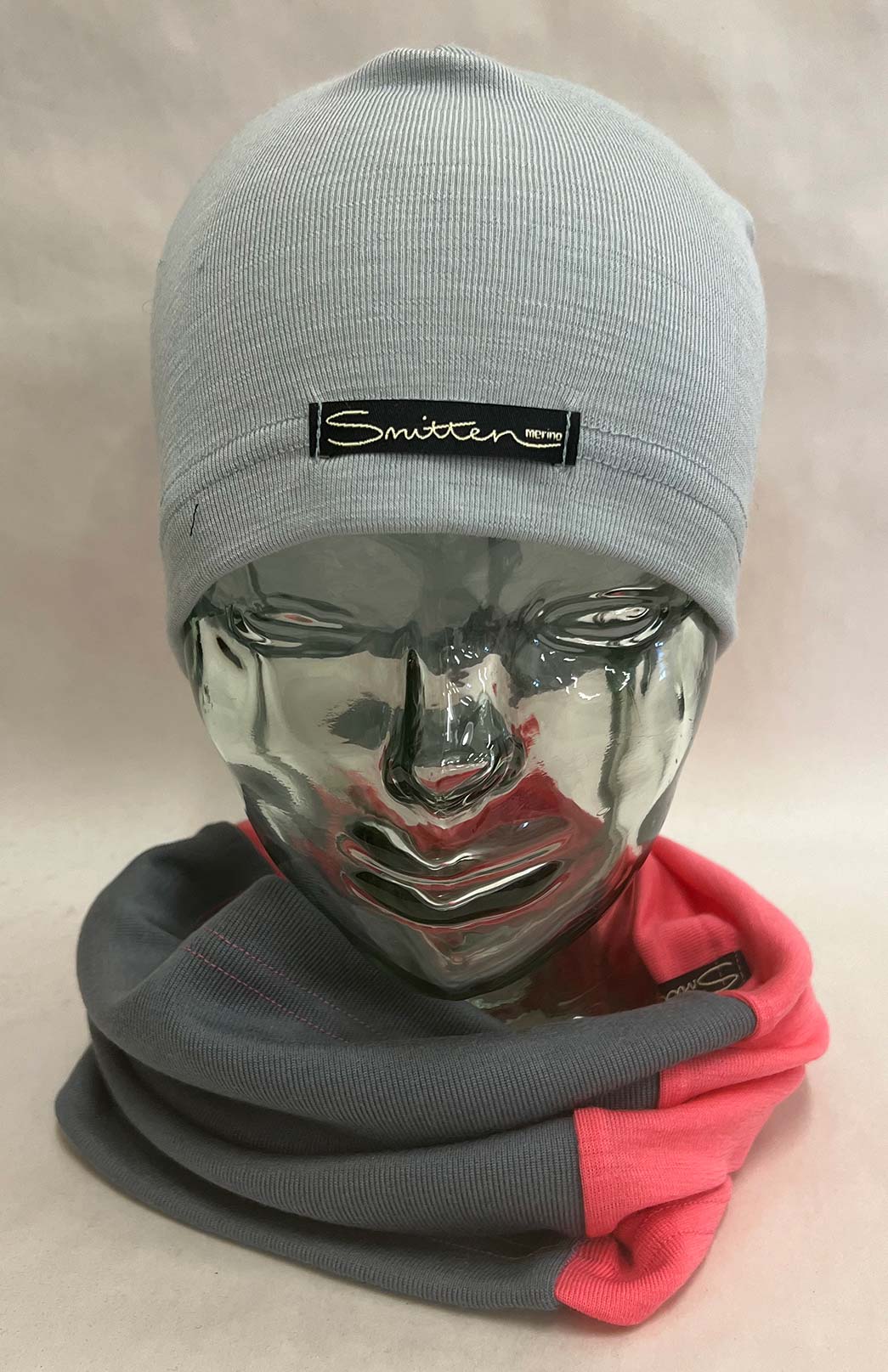 Grey & Pink Tones Unisex Merino Wool Thermal Neck Warmer Neck Gaiter