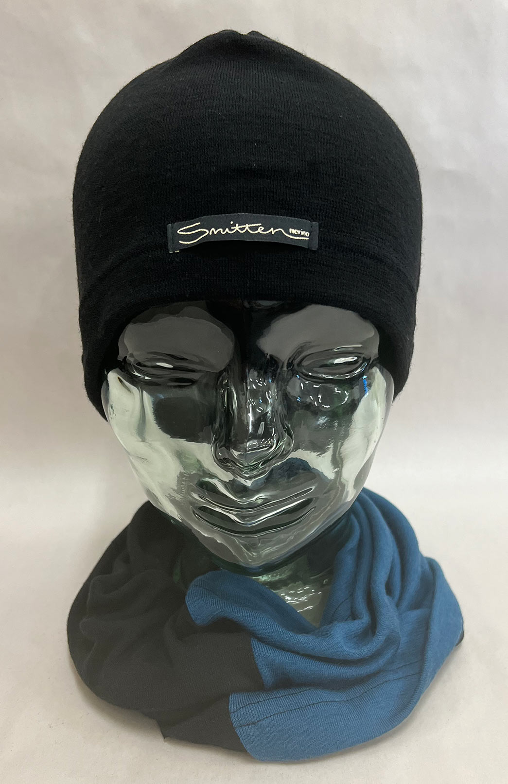 Black & Blue Tones Unisex Merino Wool Thermal Neck Warmer Neck Gaiter