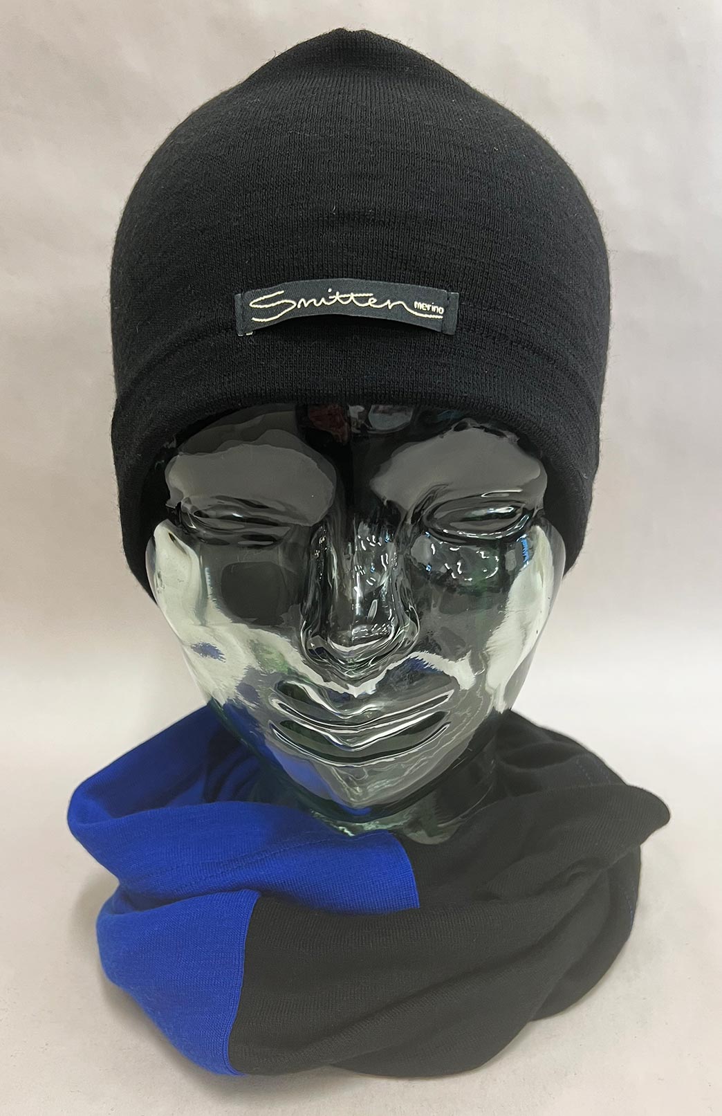 Black & Blue Tones Unisex Merino Wool Thermal Neck Warmer Neck Gaiter